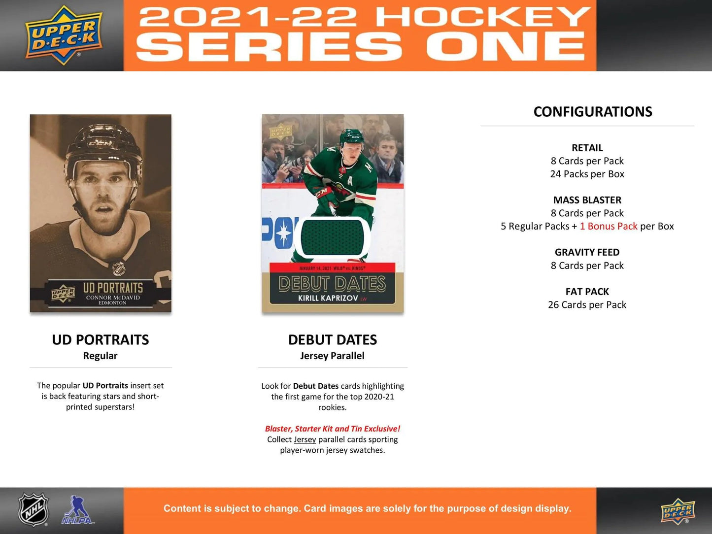 2021 - 22 Upper Deck Hockey Series One Retail Box - Columbia Hobby - Sports Card Boxes - Toploaders - Card Savers