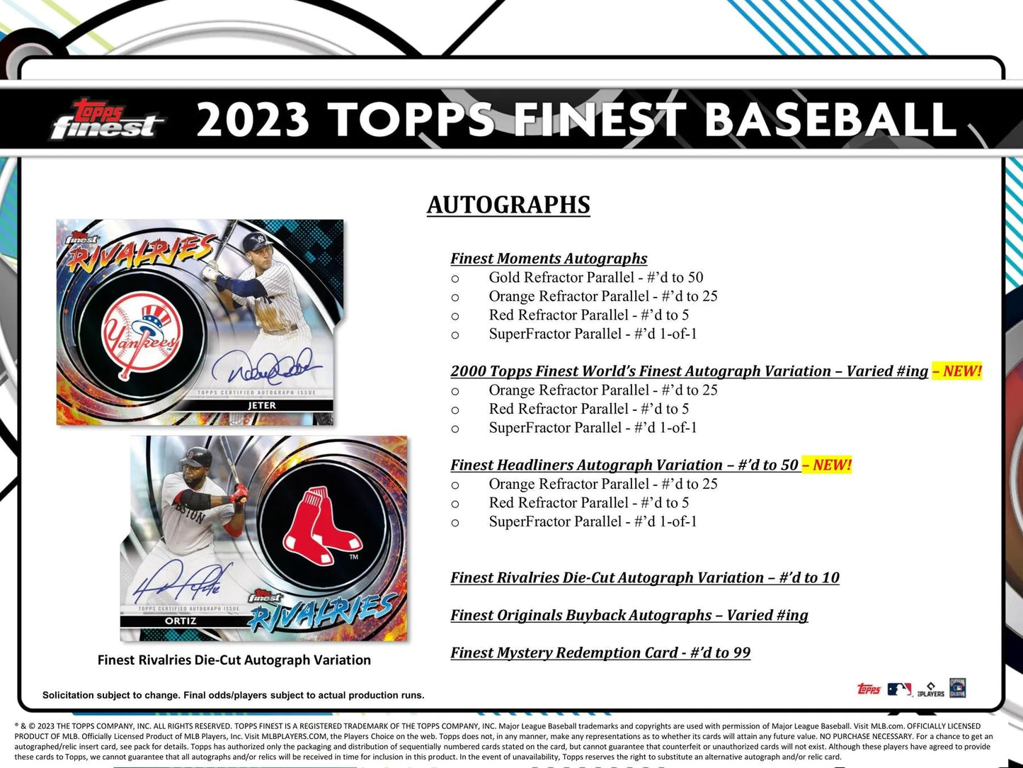 2023 Topps Finest Baseball Hobby Box - Columbia Hobby - Sports Card Boxes - Toploaders - Card Savers