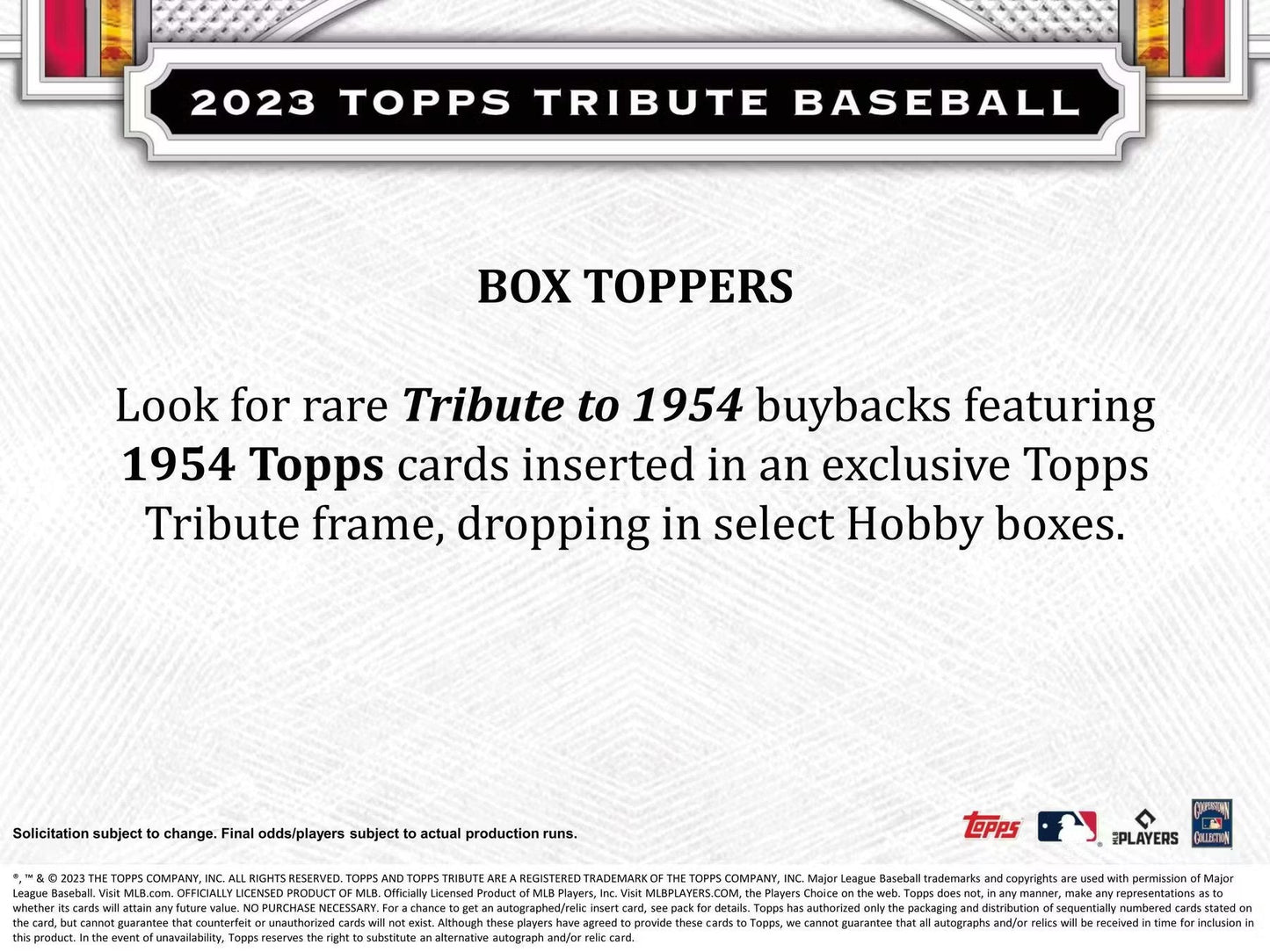 2023 Topps Tribute Baseball Hobby Box - Columbia Hobby - Sports Card Boxes - Toploaders - Card Savers