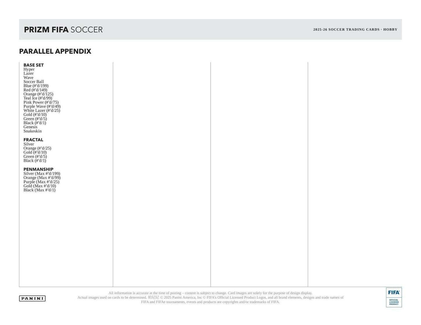 2025 - 26 Panini Prizm FIFA Soccer Hobby Box | Columbia Sports Cards - Columbia Hobby - Sports Card Boxes - Toploaders - Card Savers
