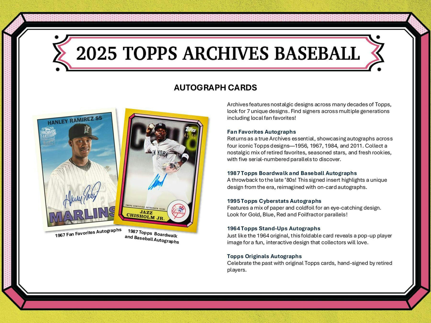 2025 Topps Archives Baseball Hobby Box | Columbia Sports Cards - Columbia Hobby - Sports Card Boxes - Toploaders - Card Savers