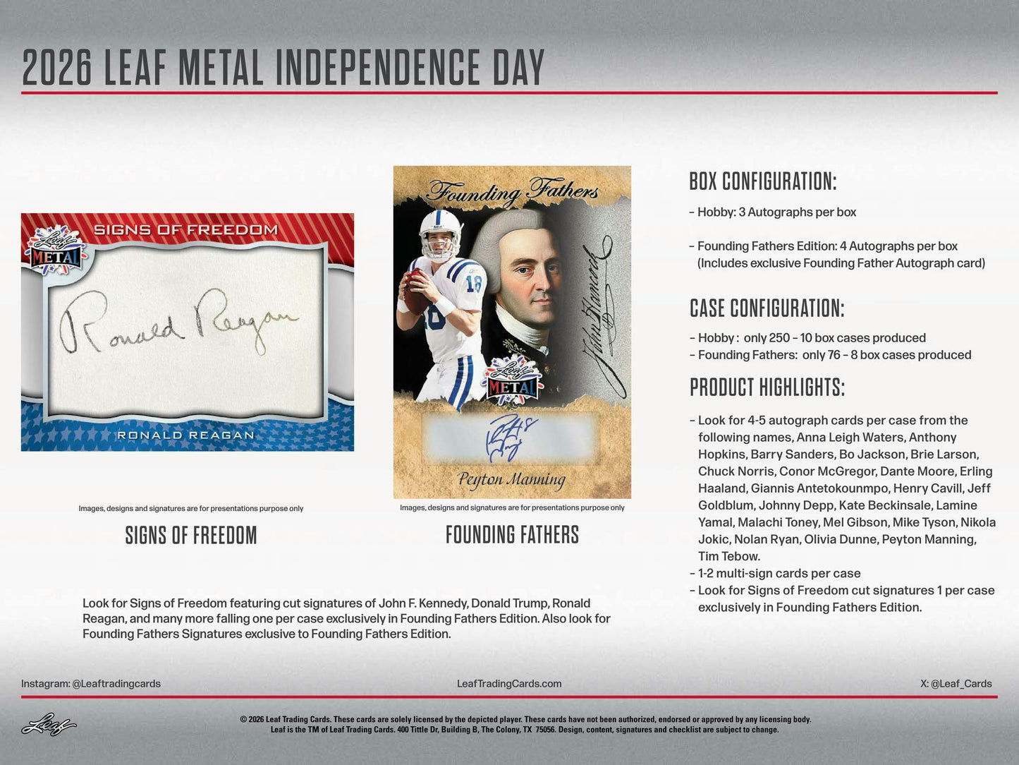 2026 Leaf Metal Independence Day Hobby Box | Columbia Sports Cards - Columbia Sports Cards