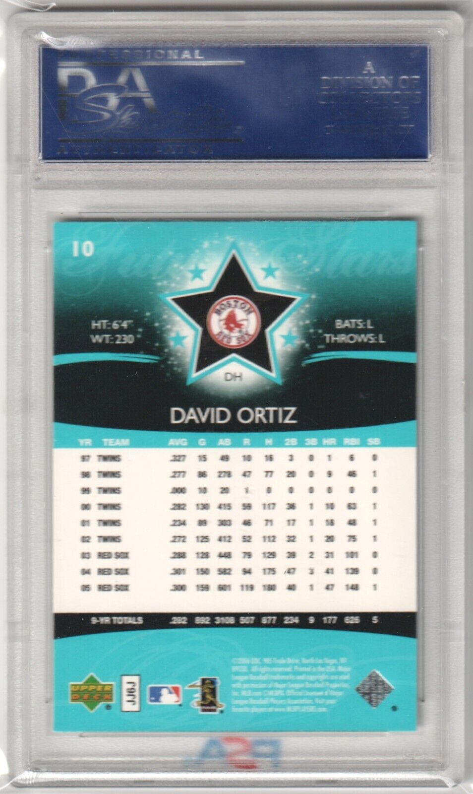 DAVID ORTIZ 2006 Upper Deck Future Stars #10 PSA 10 GEM MINT - RED SOX - Columbia Hobby - Sports Card Boxes - Toploaders - Card Savers