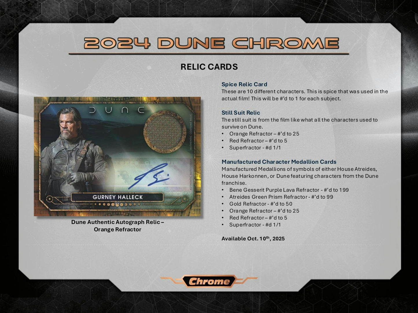 Dune Chrome 7 - Pack Blaster Box (Topps 2024) | Columbia Sports Cards - Columbia Hobby - Sports Card Boxes - Toploaders - Card Savers
