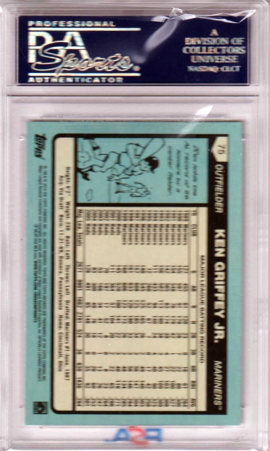 KEN GRIFFEY JR 2014 Topps Archives #75 PSA 10 GEM MINT - MARINERS POP 19 - Columbia Hobby - Sports Card Boxes - Toploaders - Card Savers