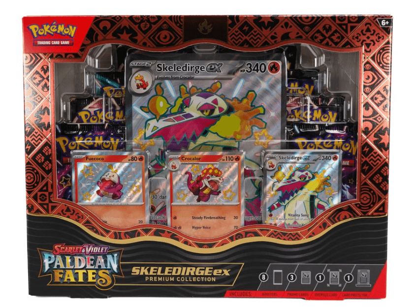 Pokemon Scarlet & Violet: Paldean Fates Premium Collection ex Box - Columbia Hobby - Sports Card Boxes - Toploaders - Card Savers