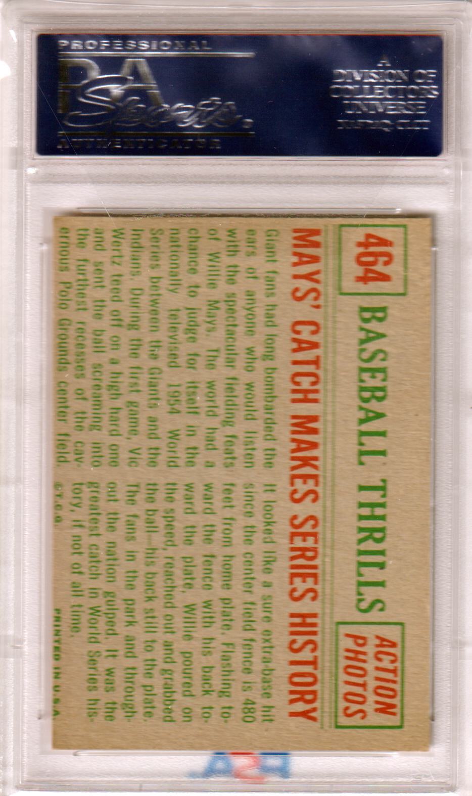WILLIE MAYS Catch Makes 1959 Topps 464 Series History PSA 5 - New York Giants - Columbia Hobby - Sports Card Boxes - Toploaders - Card Savers