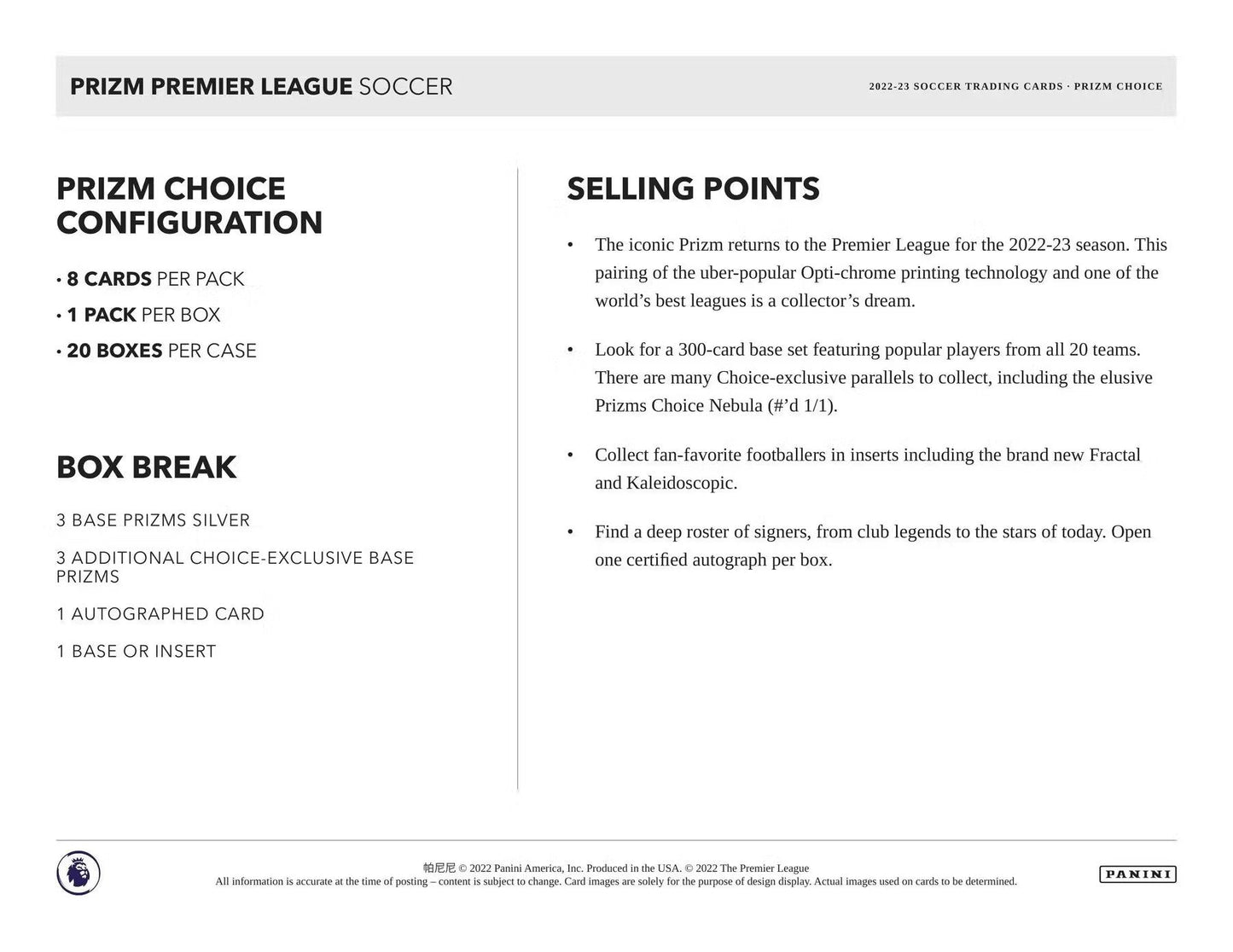 2022 - 23 Prizm Premier League EPL Soccer Choice Box - Columbia Hobby - Sports Card Boxes - Toploaders - Card Savers