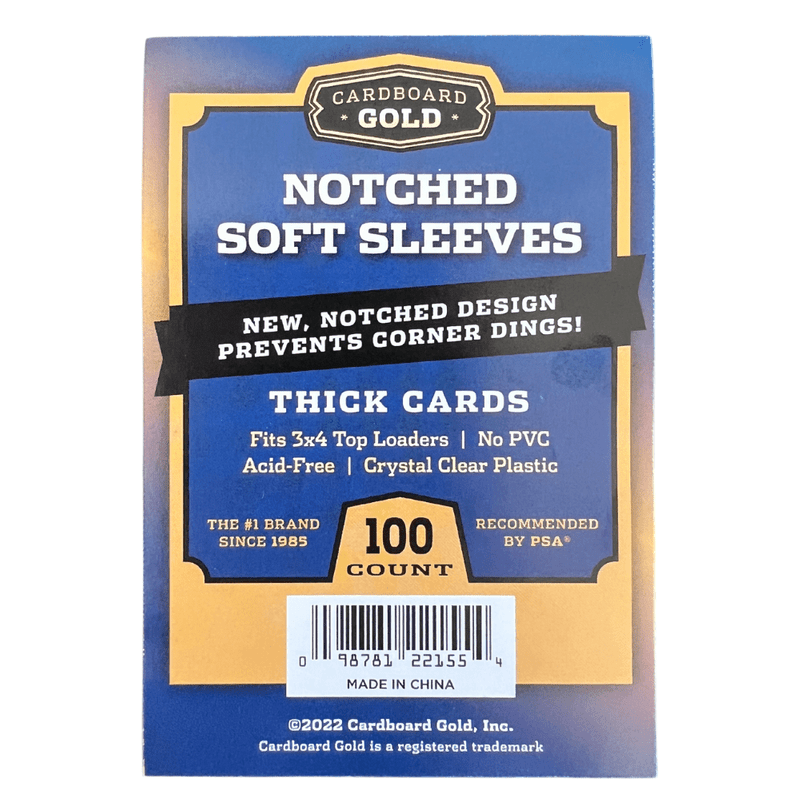 10,000ct Case Notched Soft Card Sleeves for Thick Size Trading Cards - Columbia Hobby - Sports Card Boxes - Toploaders - Card Savers