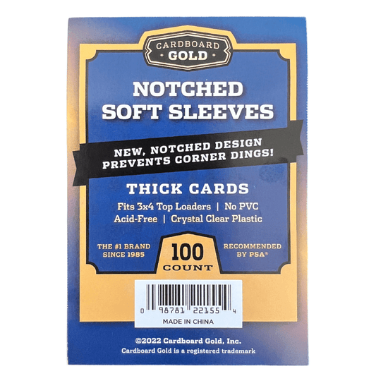 10,000ct Case Notched Soft Card Sleeves for Thick Size Trading Cards - Columbia Hobby - Sports Card Boxes - Toploaders - Card Savers