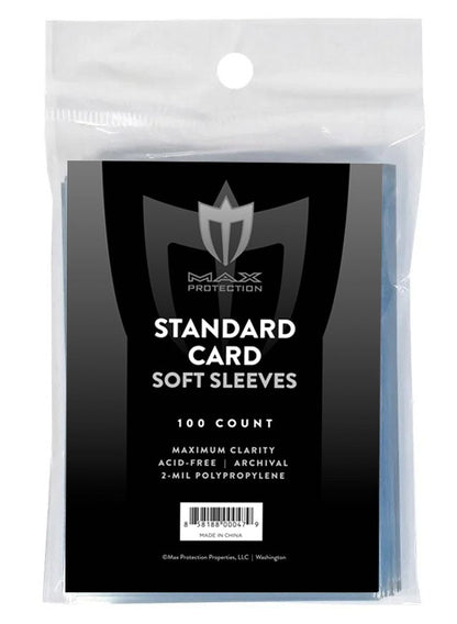 1000ct (10 Packs) Max Pro Black Label Soft Card Sleeves for Standard Size Trading Cards - Columbia Hobby - Sports Card Boxes - Toploaders - Card Savers
