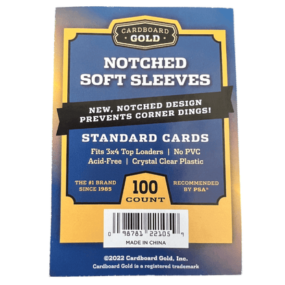 1000ct (10 packs) Notched Soft Card Sleeves for Standard Size Trading Cards - Columbia Hobby - Sports Card Boxes - Toploaders - Card Savers