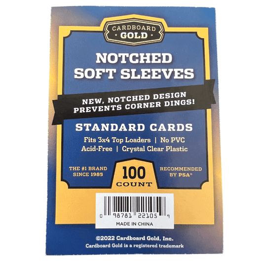 1000ct (10 packs) Notched Soft Card Sleeves for Standard Size Trading Cards - Columbia Hobby - Sports Card Boxes - Toploaders - Card Savers