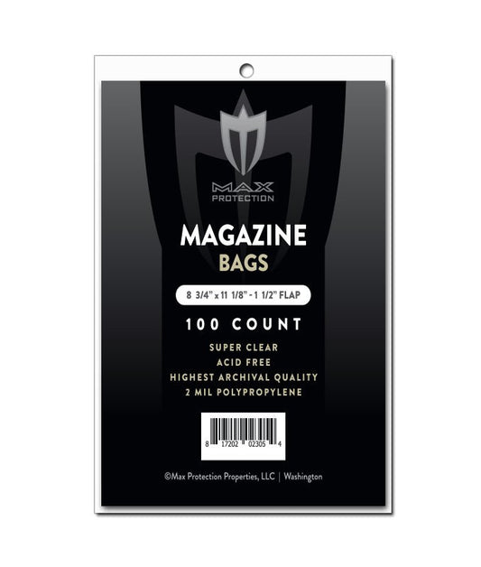 1000ct Case Magazine Bags - 8 - 3/4x11 - 1/8 - Columbia Hobby - Sports Card Boxes - Toploaders - Card Savers