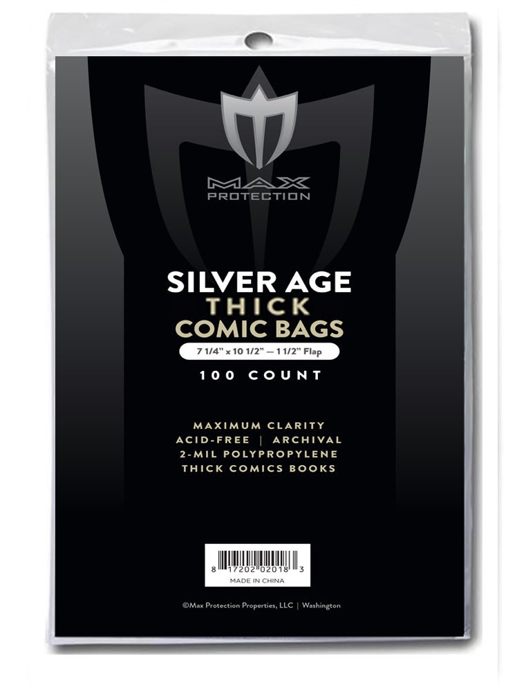 1000ct Case Silver / Regular Thick Comic Bags 7 - 1/4 x 10 - 1/2 - Columbia Hobby - Sports Card Boxes - Toploaders - Card Savers