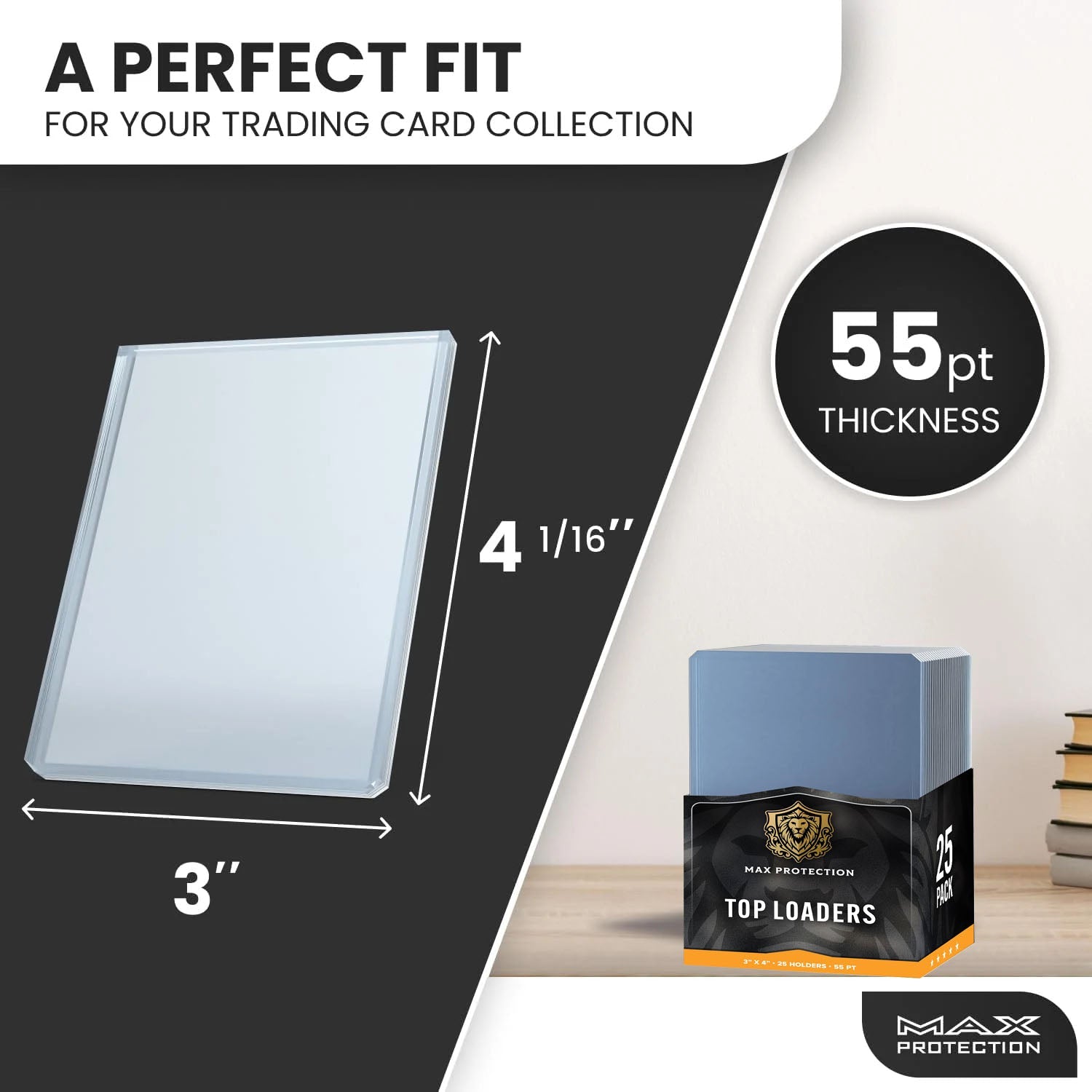 1000ct Case Ultra Max Pro 55pt Trading Card Toploaders | Crystal Clear Holders - Columbia Hobby - Sports Card Boxes - Toploaders - Card Savers