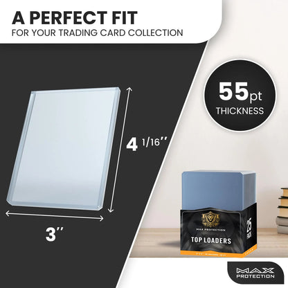 1000ct Case Ultra Max Pro 55pt Trading Card Toploaders | Crystal Clear Holders - Columbia Hobby - Sports Card Boxes - Toploaders - Card Savers