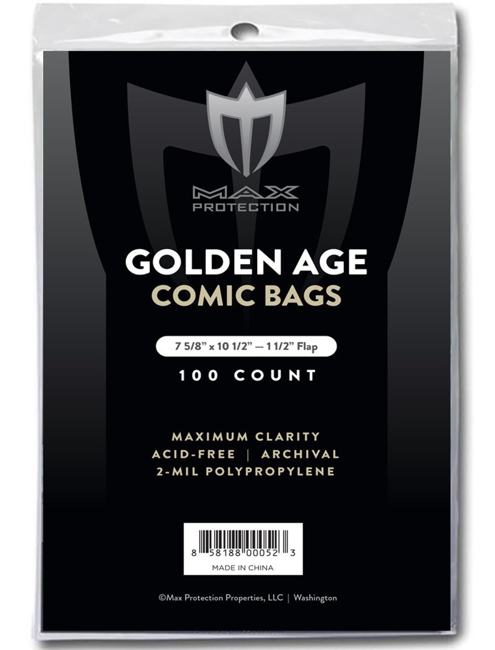 100ct Pack Golden Age Resealable Comic Bags 7 - 5/8 x 10 - 1/2 - Columbia Hobby - Sports Card Boxes - Toploaders - Card Savers