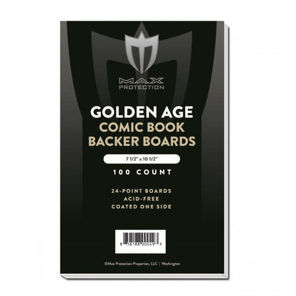 100ct Pack Golden Comic Backing Boards - 7 - 1/2 x 10 - 1/2 - Columbia Hobby - Sports Card Boxes - Toploaders - Card Savers