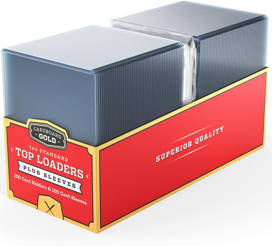 100ct Pack Regular Card Toploaders / Soft Sleeves Combo - 35pt - Columbia Hobby - Sports Card Boxes - Toploaders - Card Savers