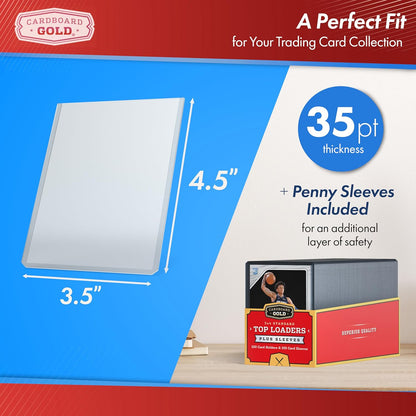 100ct Pack Regular Card Toploaders / Soft Sleeves Combo - 35pt - Columbia Hobby - Sports Card Boxes - Toploaders - Card Savers