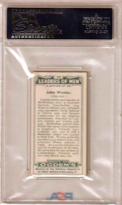 1924 Ogden's LTD John Wesley Leaders of Men #49 Graded PSA 6 EX - MT - Columbia Hobby - Sports Card Boxes - Toploaders - Card Savers