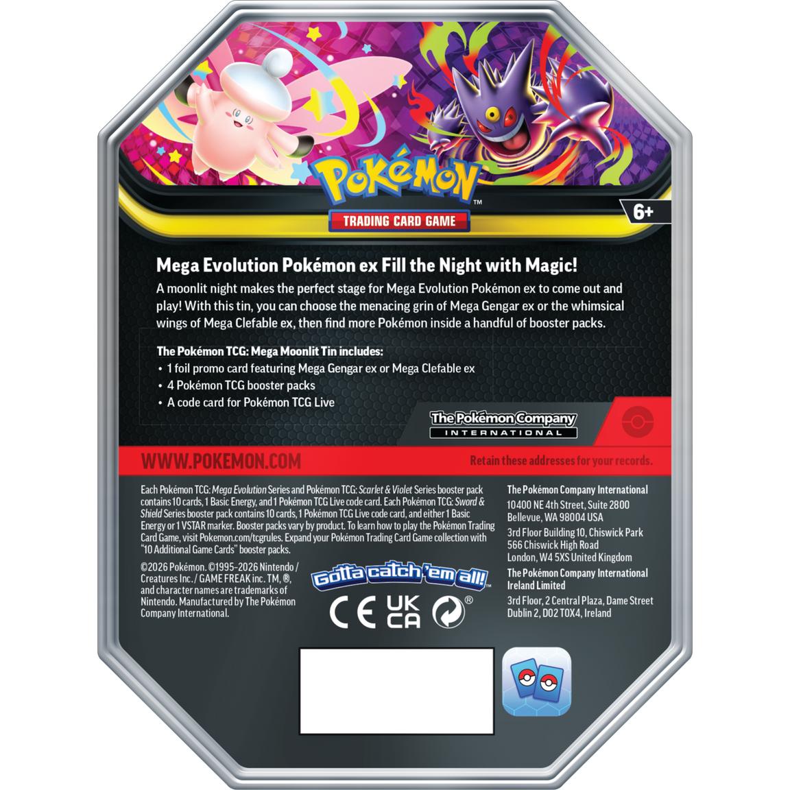 Pokemon Mega Moonlit Tin | Columbia Sports Cards | Columbia Hobby - Sports Card Boxes - Toploaders - Card Savers.