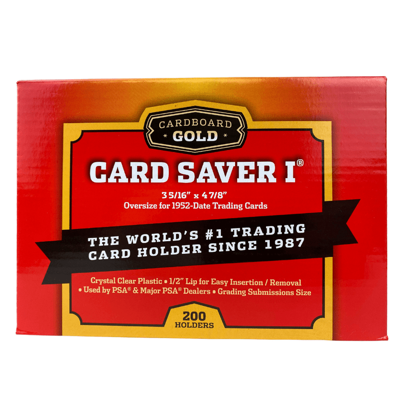 200ct Card Saver 1 Red Box semi rigid holders

Cardboard Gold semi-rigid card savers for grading PSA

Card Saver 1 by Cardboard Gold clear holder pack