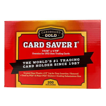 200ct Card Saver 1 Red Box semi rigid holders

Cardboard Gold semi-rigid card savers for grading PSA

Card Saver 1 by Cardboard Gold clear holder pack