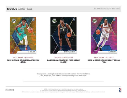2019 - 20 Panini Mosaic Basketball Fast Break Box - Columbia Hobby - Sports Card Boxes - Toploaders - Card Savers