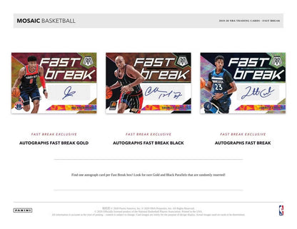 2019 - 20 Panini Mosaic Basketball Fast Break Box - Columbia Hobby - Sports Card Boxes - Toploaders - Card Savers