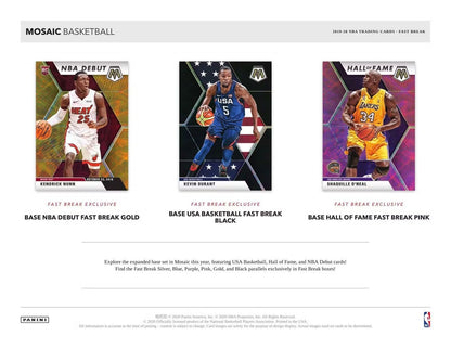 2019 - 20 Panini Mosaic Basketball Fast Break Box - Columbia Hobby - Sports Card Boxes - Toploaders - Card Savers