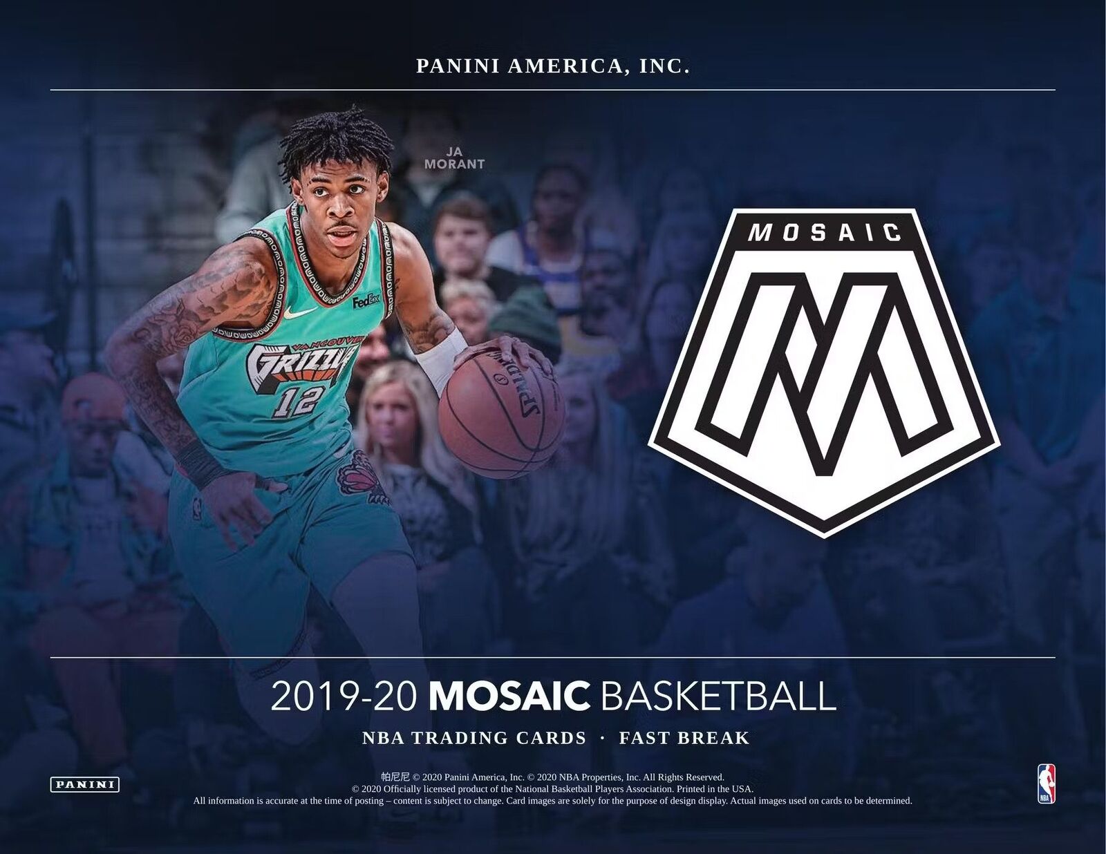 2019 - 20 Panini Mosaic Basketball Fast Break Box - Columbia Hobby - Sports Card Boxes - Toploaders - Card Savers