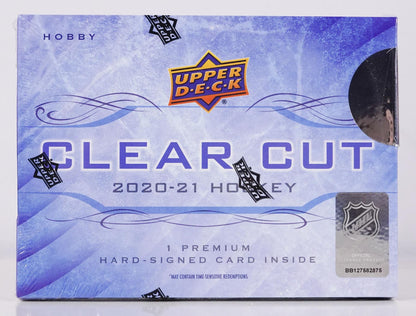2020 - 21 Upper Deck Clear Cut Hockey Hobby Box - Columbia Hobby - Sports Card Boxes - Toploaders - Card Savers