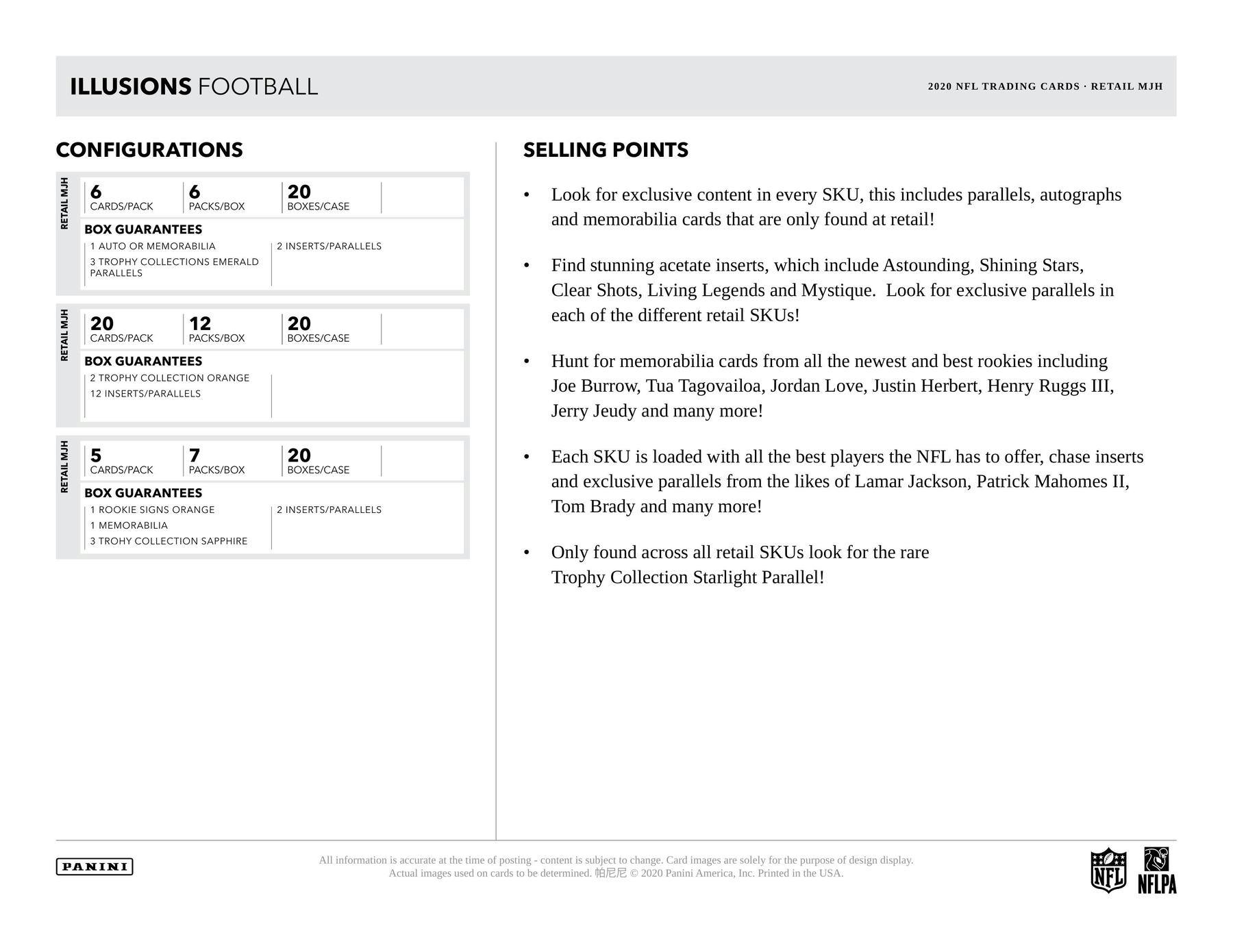 2020 Panini Illusions Football Mega Box - Columbia Hobby - Sports Card Boxes - Toploaders - Card Savers