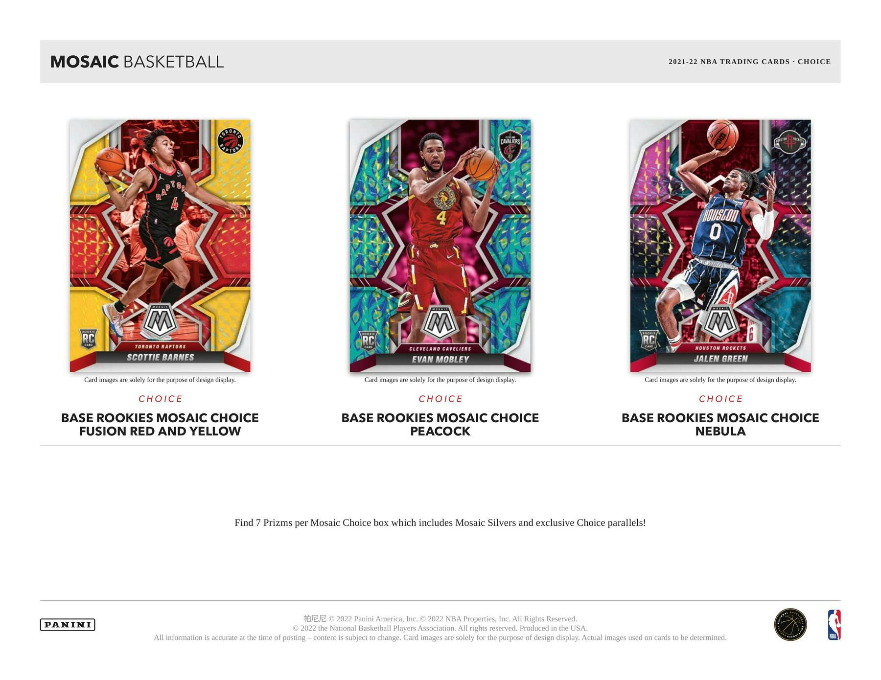 2021 - 22 Panini Mosaic Basketball Choice Box - Columbia Hobby - Sports Card Boxes - Toploaders - Card Savers