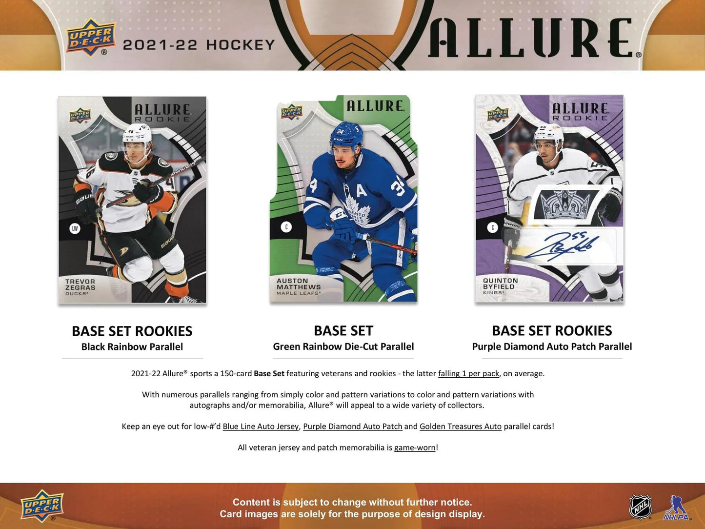 2021 - 22 Upper Deck Allure Hockey Hobby Box - Columbia Hobby - Sports Card Boxes - Toploaders - Card Savers