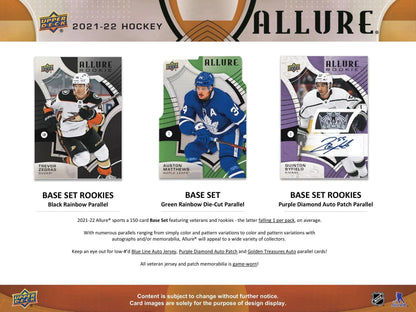 2021 - 22 Upper Deck Allure Hockey Hobby Box - Columbia Hobby - Sports Card Boxes - Toploaders - Card Savers