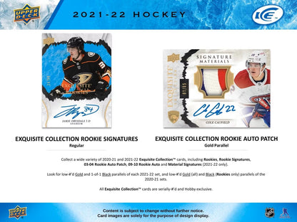 2021 - 22 Upper Deck Ice Hockey Hobby Box - Columbia Hobby - Sports Card Boxes - Toploaders - Card Savers