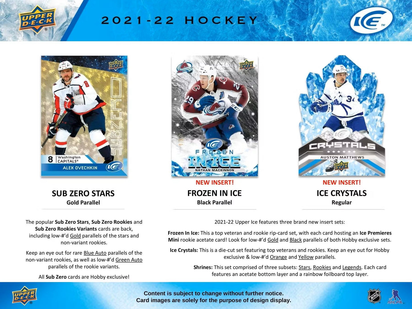 2021 - 22 Upper Deck Ice Hockey Hobby Box - Columbia Hobby - Sports Card Boxes - Toploaders - Card Savers