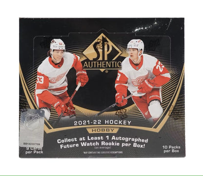 2021 - 22 Upper Deck SP Authentic Hockey Hobby Box - Columbia Hobby - Sports Card Boxes - Toploaders - Card Savers