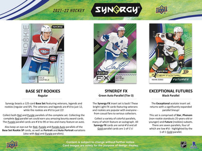 2021 - 22 Upper Deck Synergy Hockey Hobby Box - Columbia Hobby - Sports Card Boxes - Toploaders - Card Savers