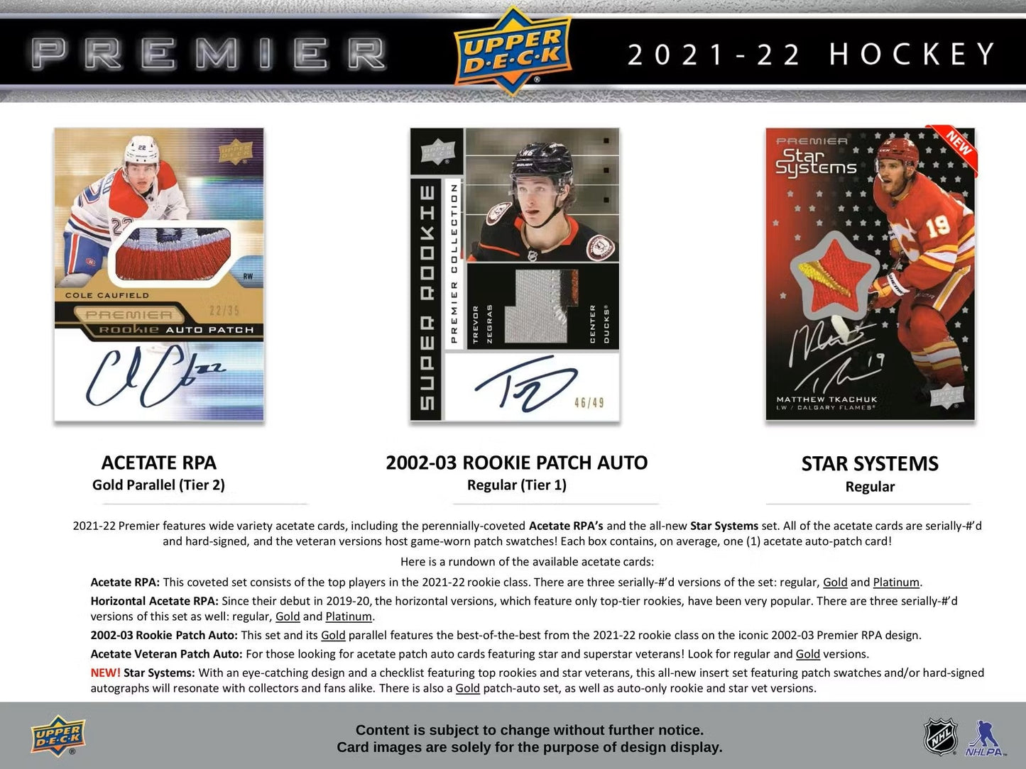 2021/22 Upper Deck Premier Hockey Hobby Box - Columbia Hobby - Sports Card Boxes - Toploaders - Card Savers