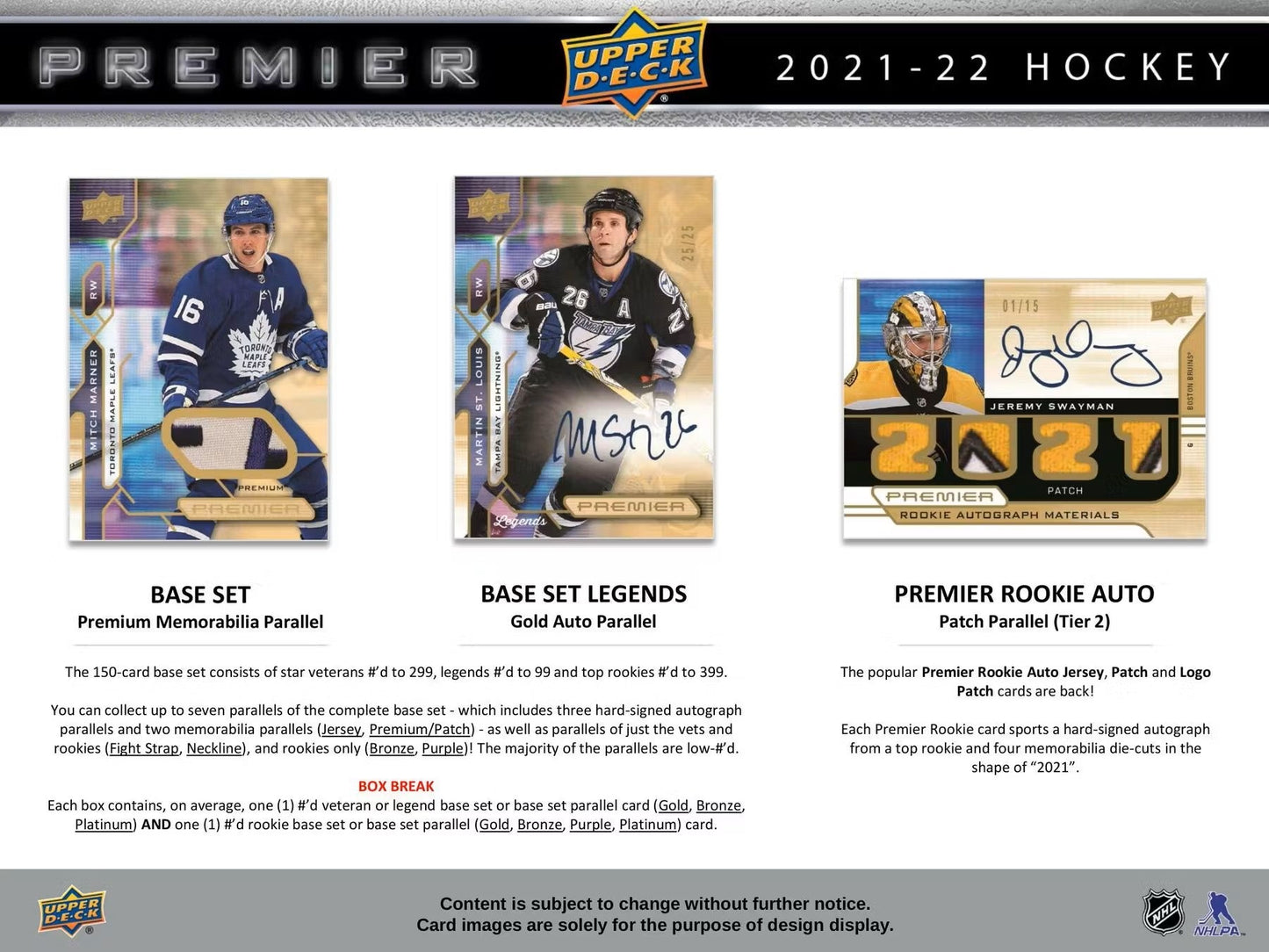 2021/22 Upper Deck Premier Hockey Hobby Box - Columbia Hobby - Sports Card Boxes - Toploaders - Card Savers