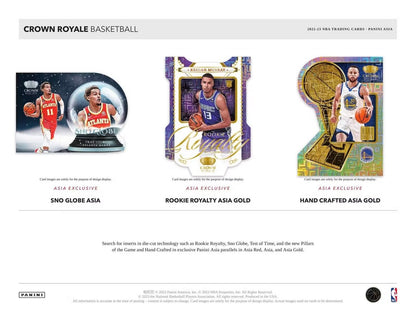 2022 - 23 PANINI CROWN ROYALE NBA BASKETBALL ASIA TMALL BOX - FREE SHIPPING 🔥🔥🔥 - Columbia Hobby - Sports Card Boxes - Toploaders - Card Savers