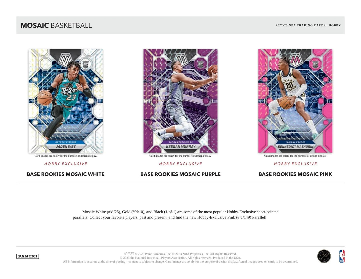 2022 - 23 Panini Mosaic Basketball Hobby Box - Columbia Hobby - Sports Card Boxes - Toploaders - Card Savers