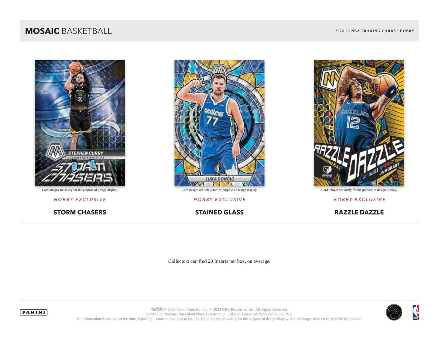 2022 - 23 Panini Mosaic Basketball Hobby Box - Columbia Hobby - Sports Card Boxes - Toploaders - Card Savers