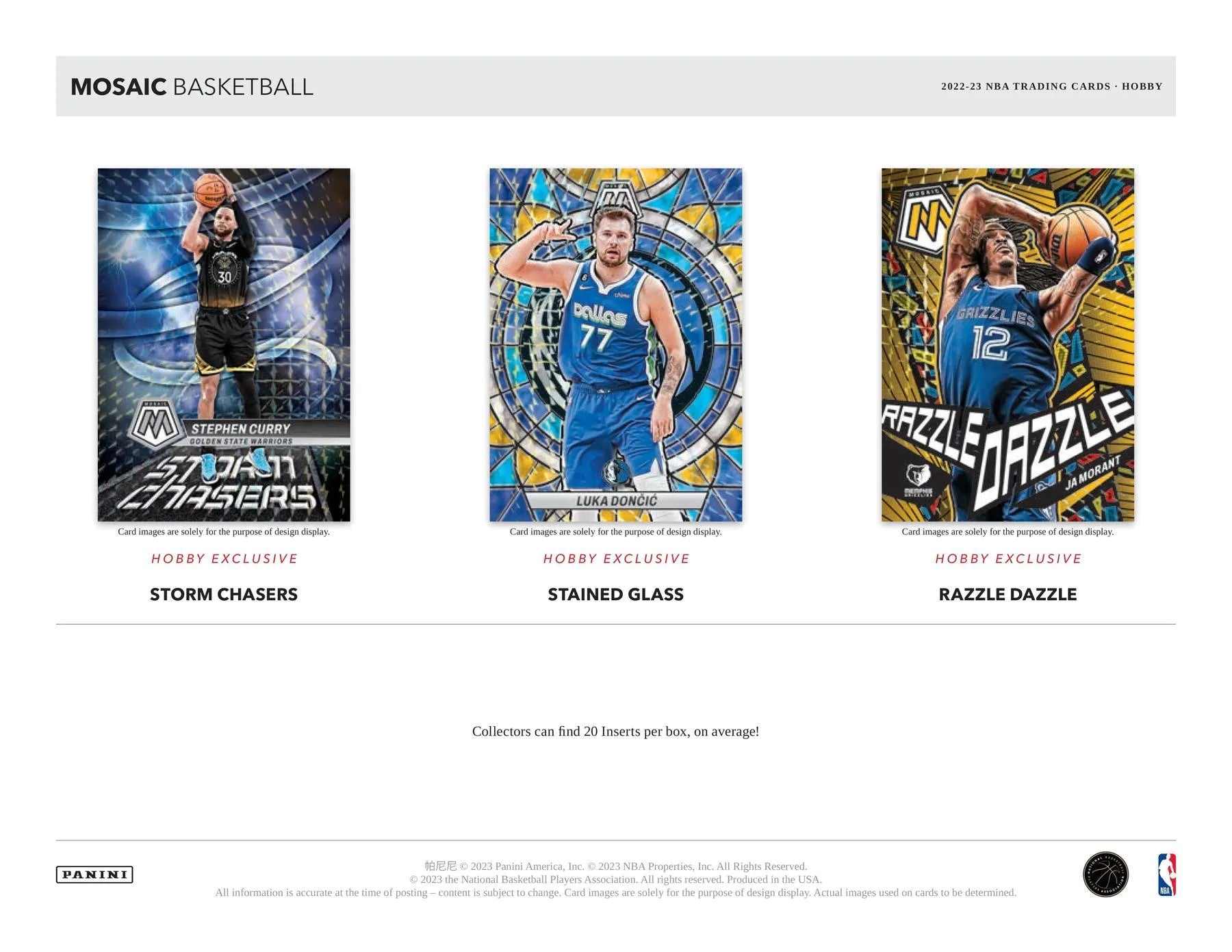 2022 - 23 Panini Mosaic Basketball Hobby Box - Columbia Hobby - Sports Card Boxes - Toploaders - Card Savers