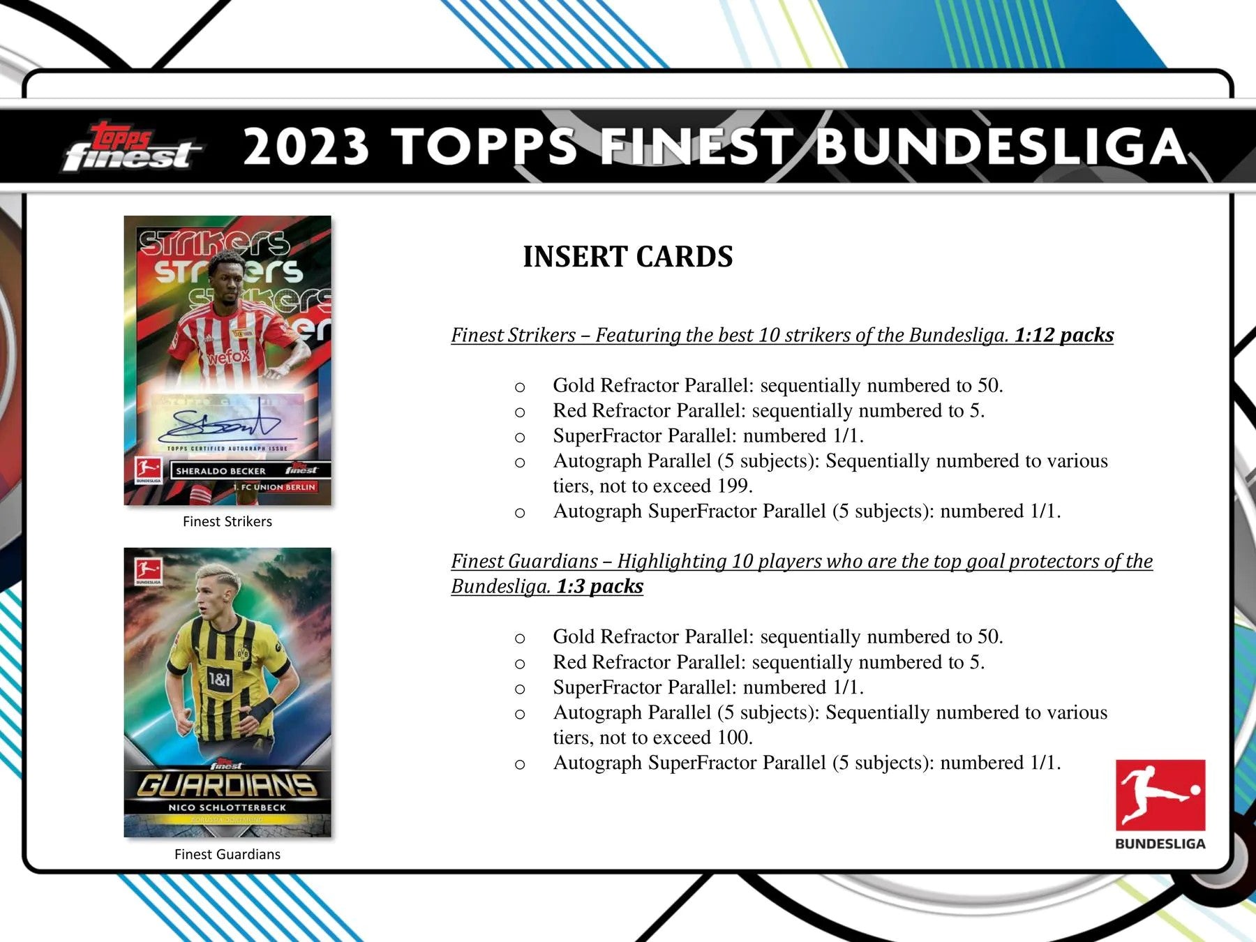2022 - 23 Topps Finest Bundesliga Soccer Hobby Box - Columbia Hobby - Sports Card Boxes - Toploaders - Card Savers