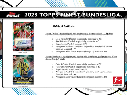 2022 - 23 Topps Finest Bundesliga Soccer Hobby Box - Columbia Hobby - Sports Card Boxes - Toploaders - Card Savers